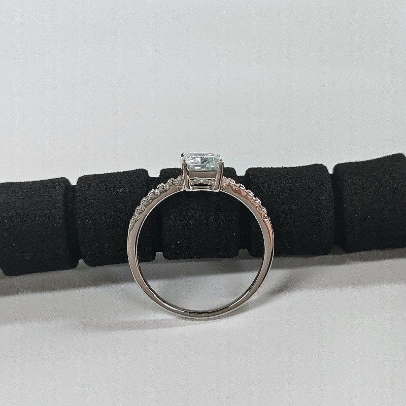Stylish Radiant Cut Moissanite Ring in 925 Silver